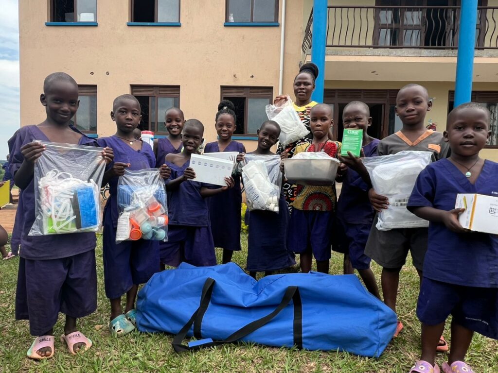Project C.U.R.E. international medical relief duffel delivered to these Saint Maria Gorretti Nursery and Primary School children in Uganda thanks to T.H.R.I.V.E. Foundation
