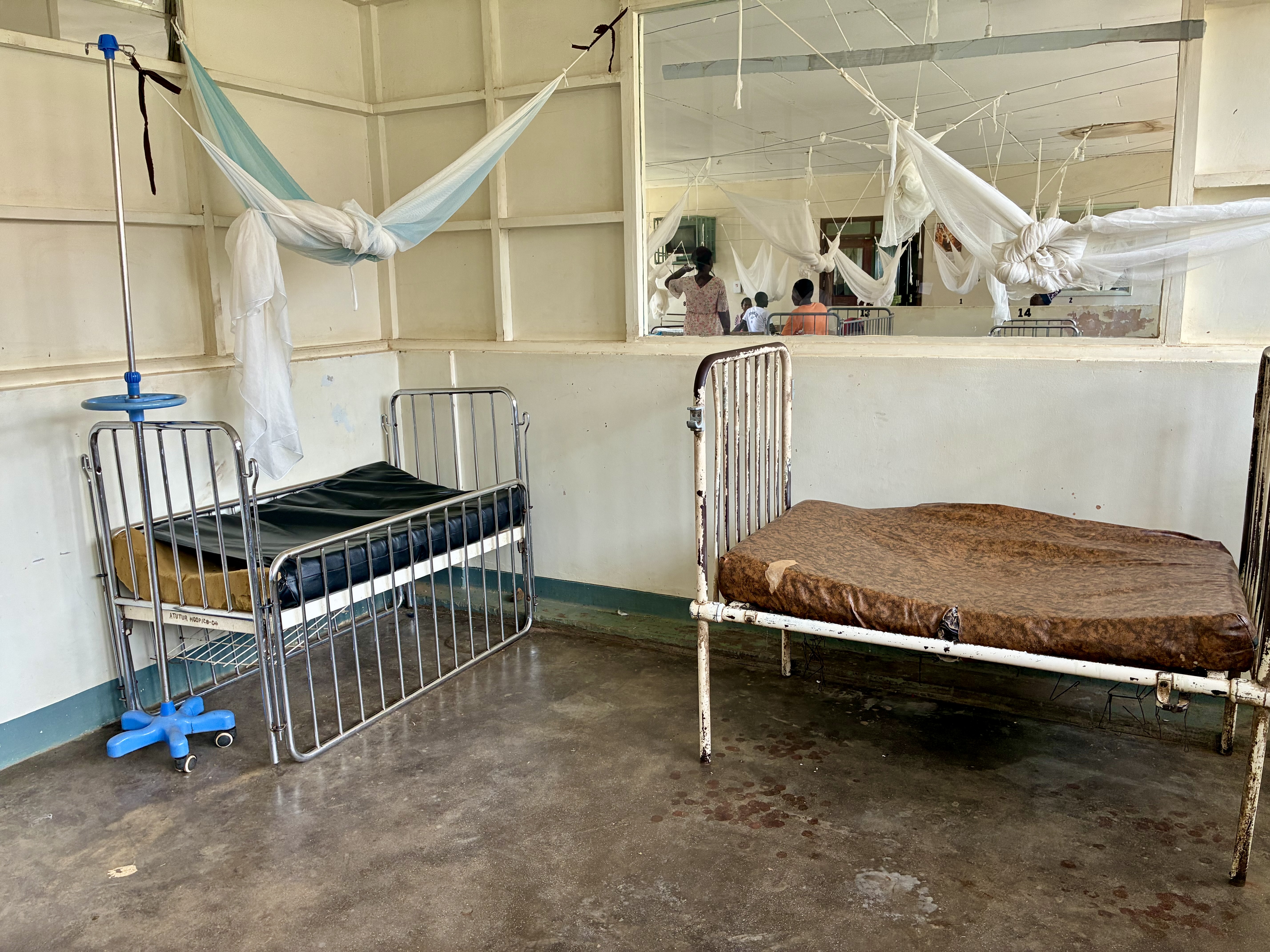 Over-used hospital beds at Atutur Hospital during Project C.U.R.E. Needs Assessment