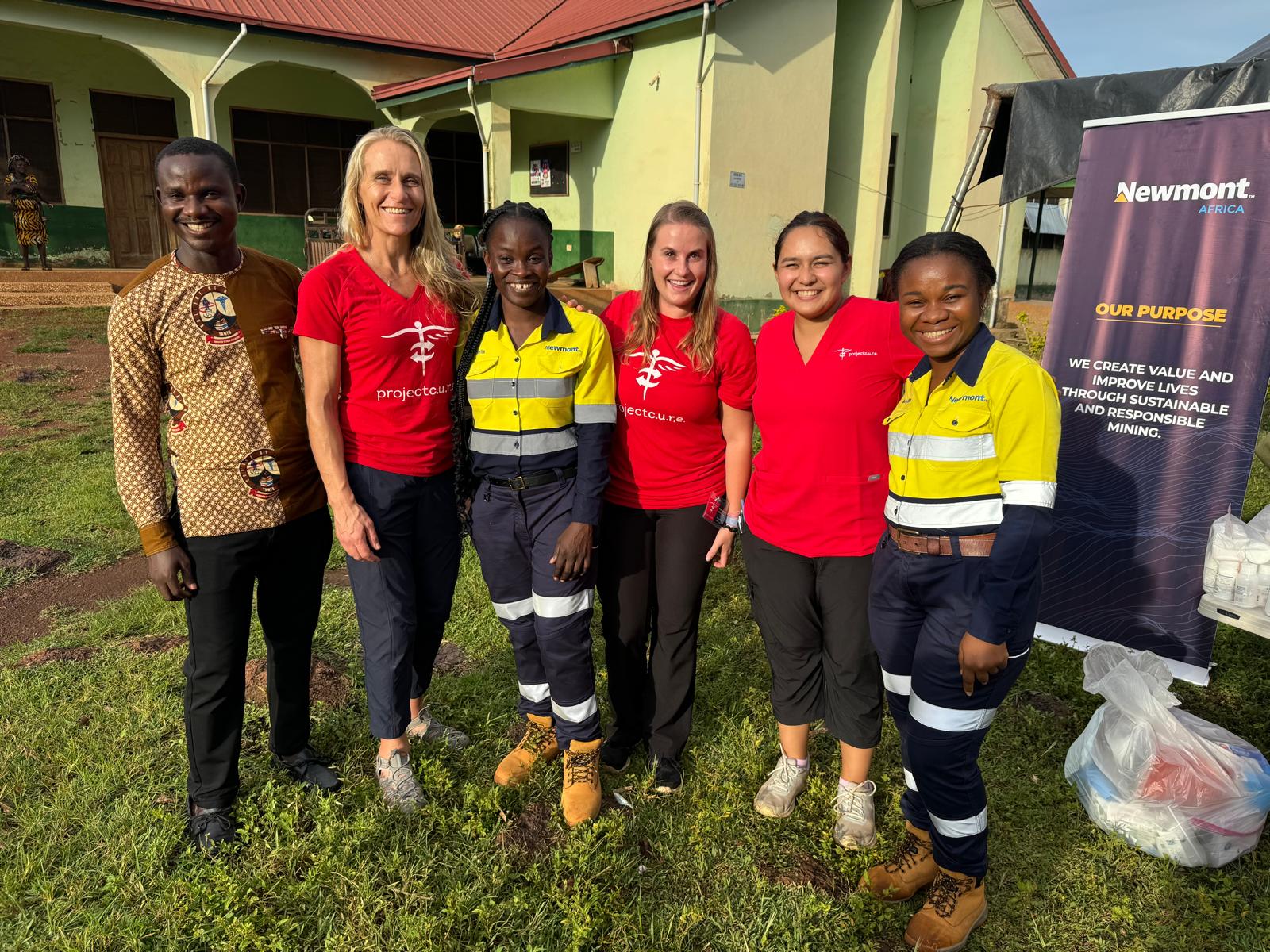 Project C.U.R.E. and Newmont Africa team members at cervical cancer prevention training site in Ghana